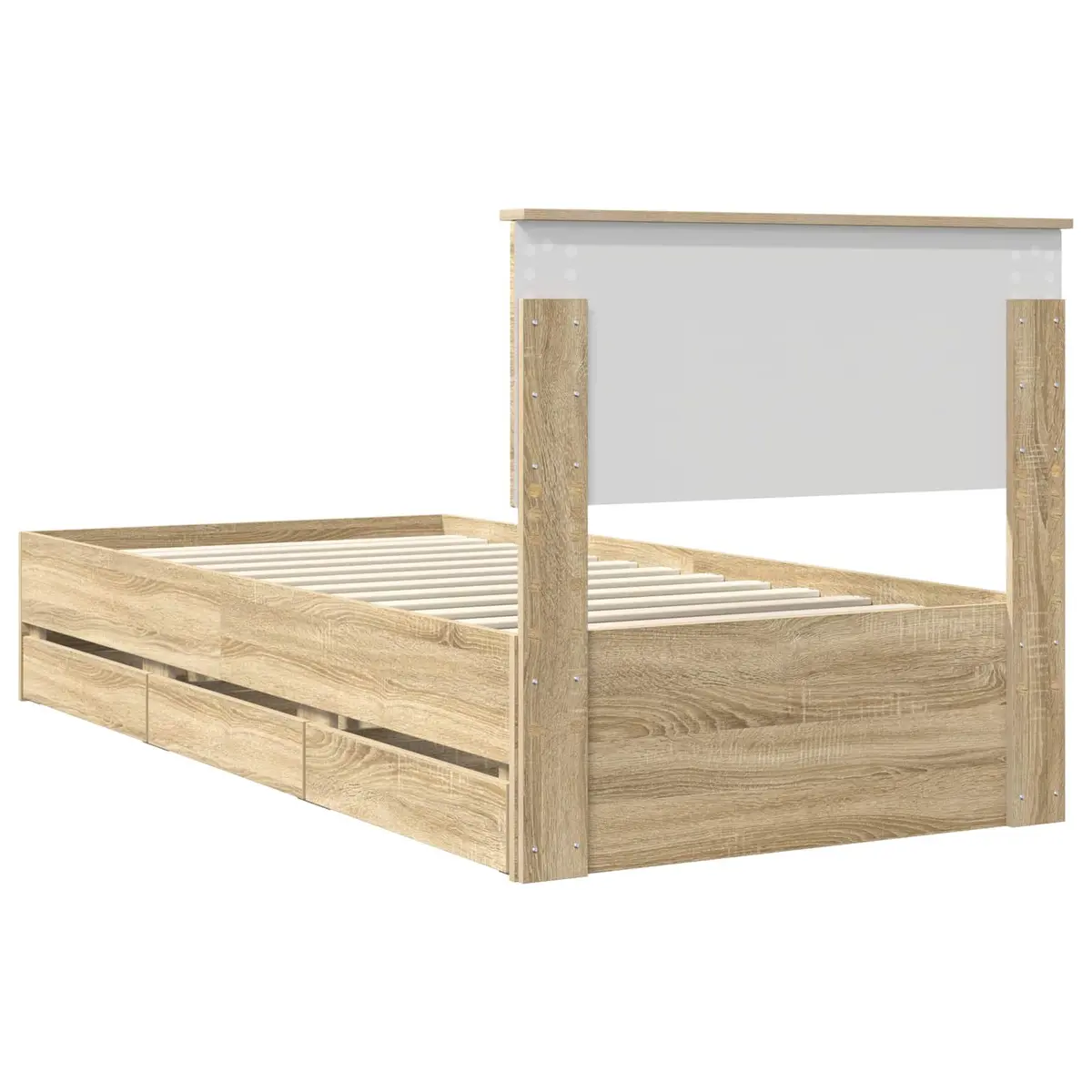 Sonoma Oak Bed Frame with Storage Drawer 90 x 190 cm