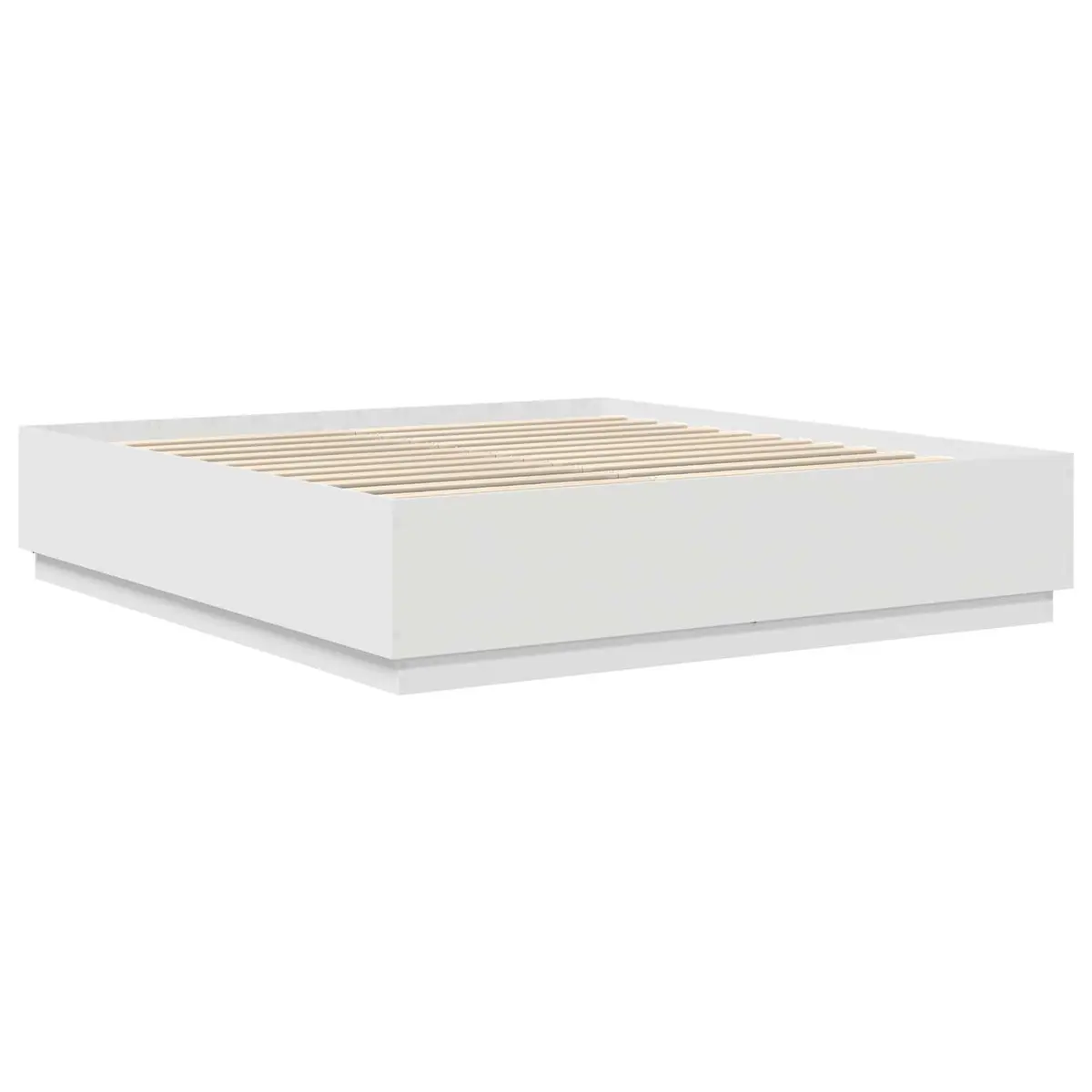 Bed Frame White 180 x 200 cm Wall-Mounted Headboard Modern Engineered Wood