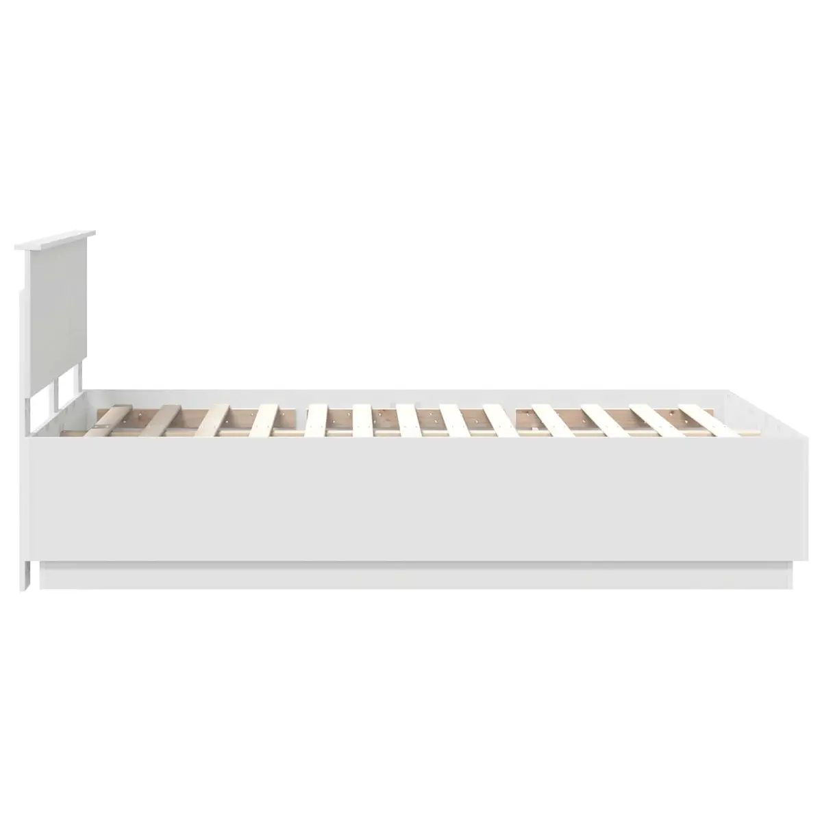 White Bed Frame with Adjustable Headboard 135 x 190 cm