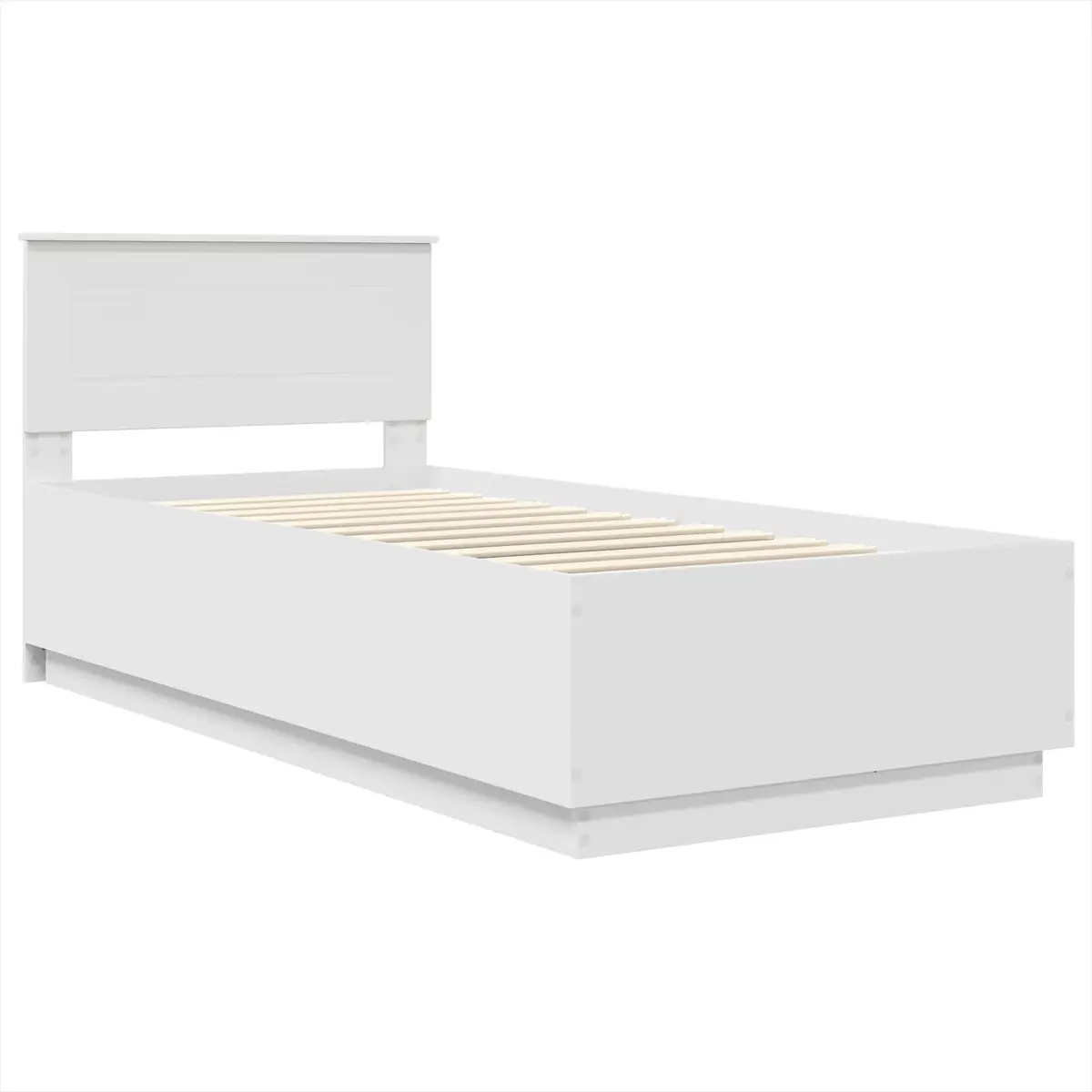 Bed Frame White 90 x 190 cm Modern Minimalist Engineered Wood