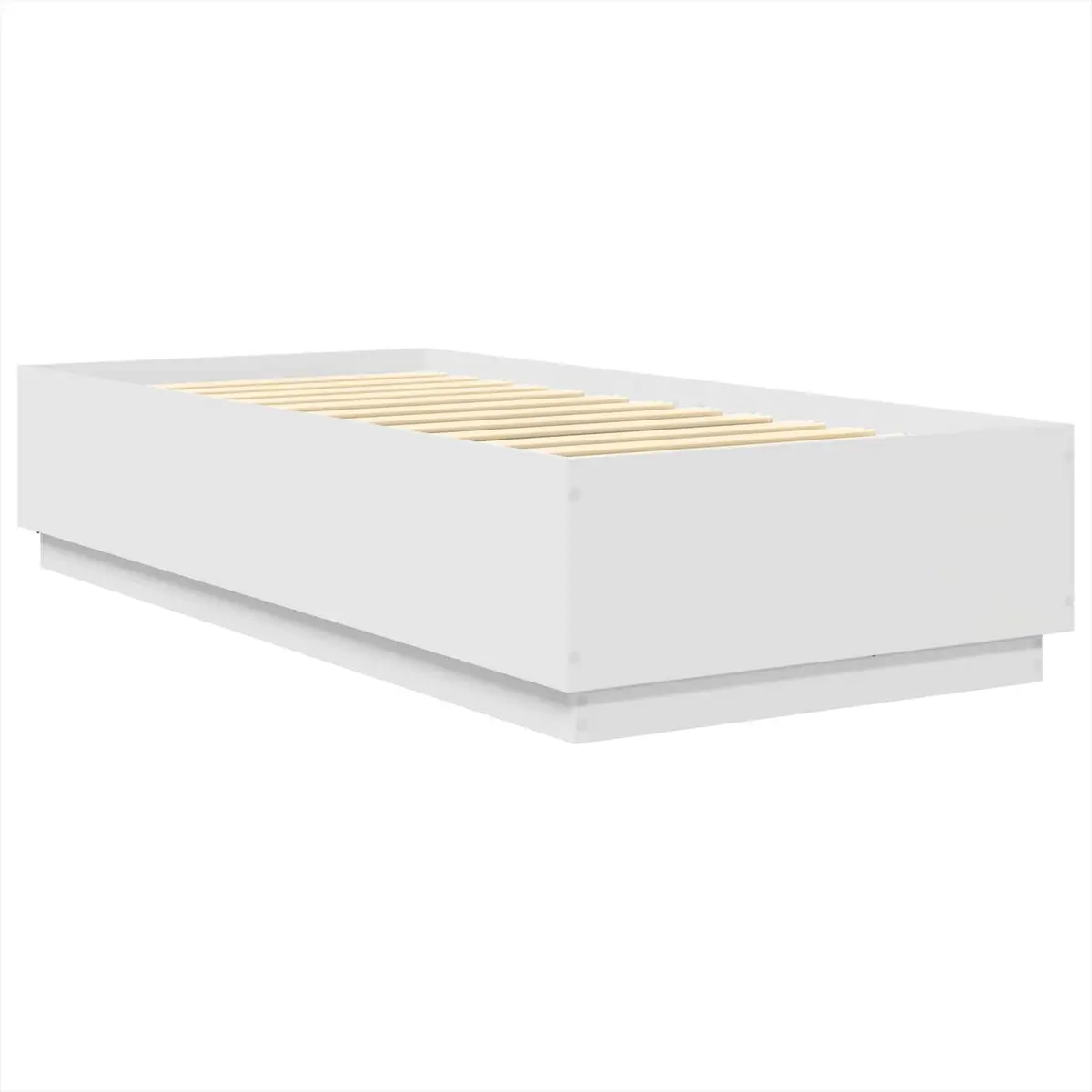 Bed Frame White 90 x 190 cm Modern Minimalist Engineered Wood