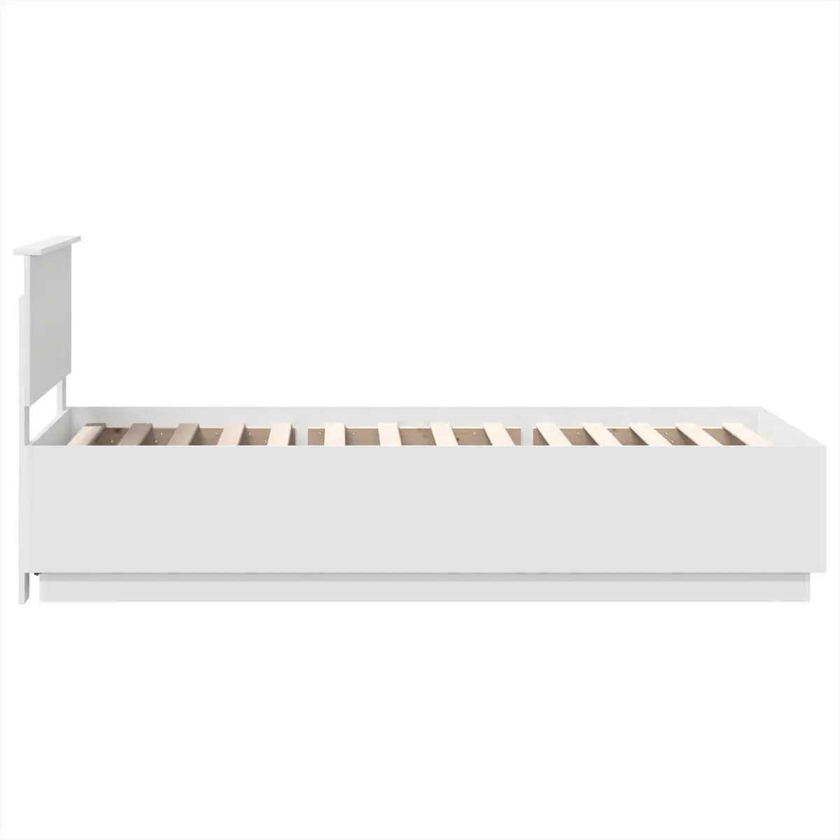 Bed Frame White 90 x 190 cm Modern Minimalist Engineered Wood