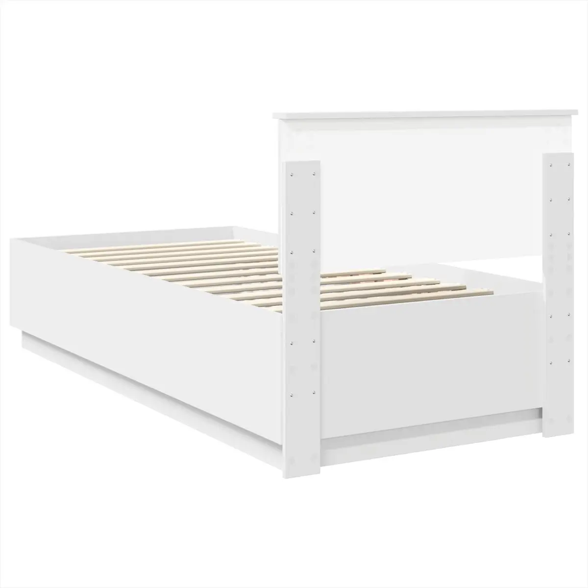 Bed Frame White 90 x 190 cm Modern Minimalist Engineered Wood