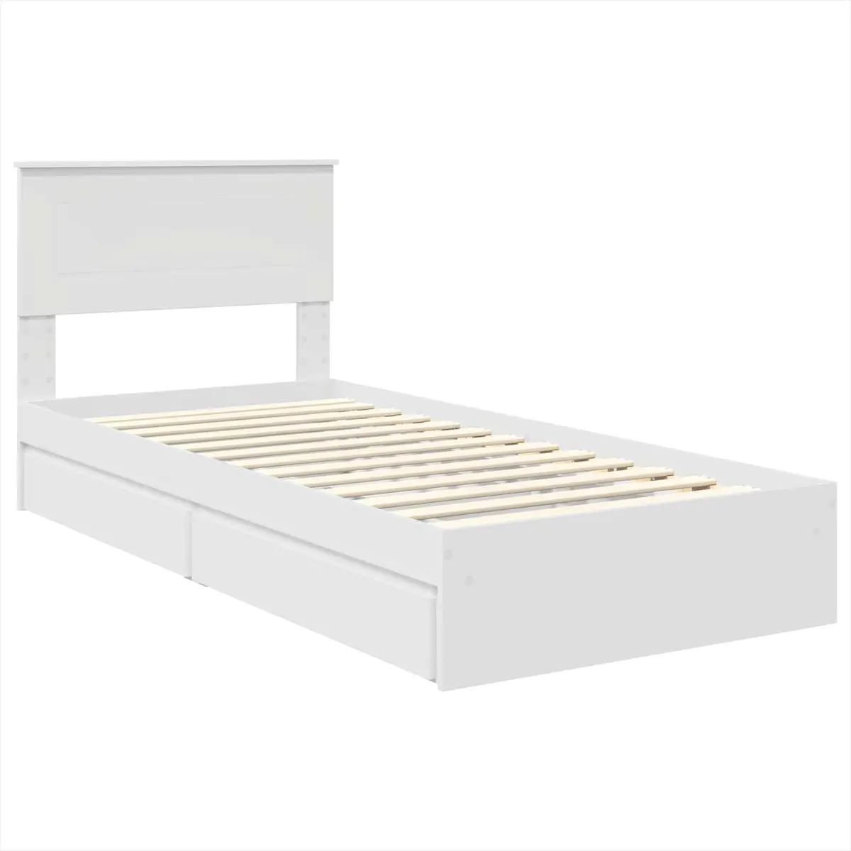 Storage Bed Frame with Drawer White 90 x 190 cm Engineered Wood