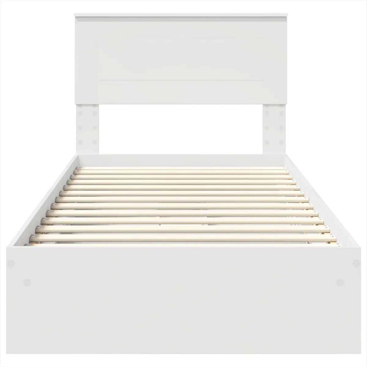 Storage Bed Frame with Drawer White 90 x 190 cm Engineered Wood