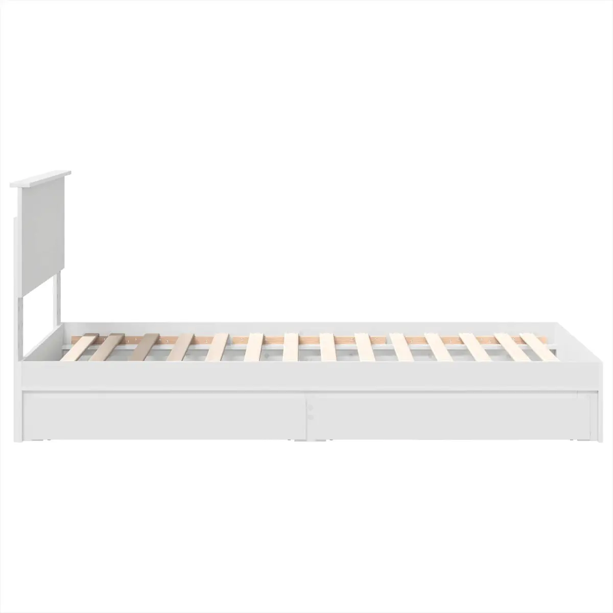 Storage Bed Frame with Drawer White 90 x 190 cm Engineered Wood