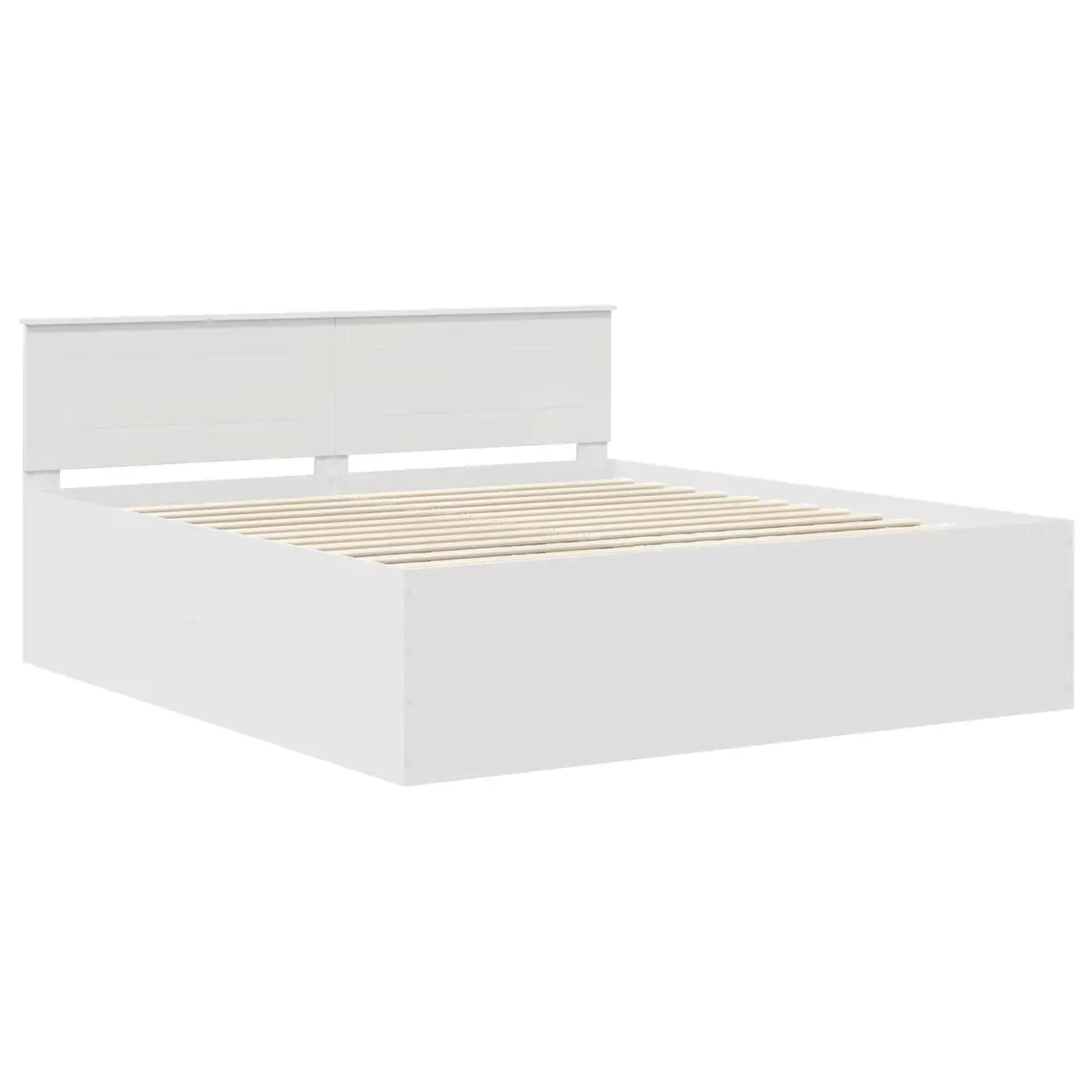 Bed Frame with Headboard White 180 x 200 cm Modern Engineered Wood