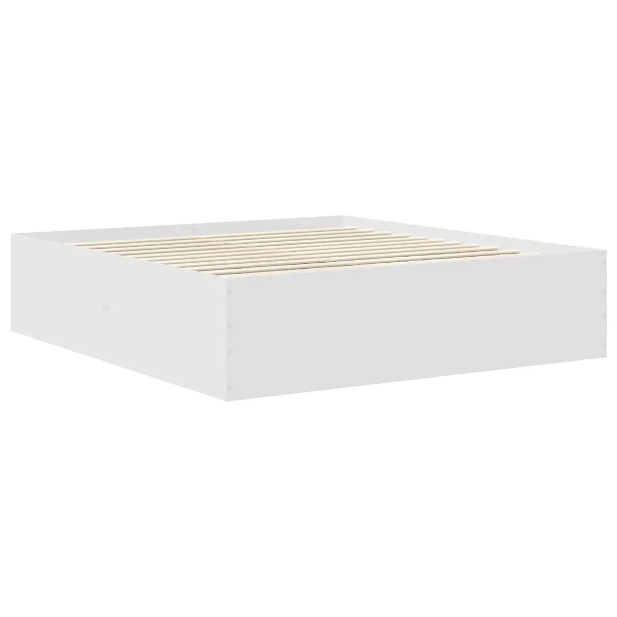 Bed Frame with Headboard White 180 x 200 cm Modern Engineered Wood