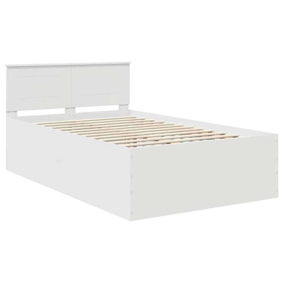 White Bed Frame with Headboard 135 x 190 cm