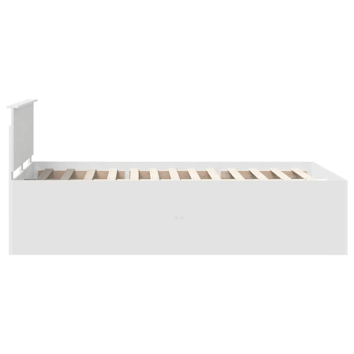 White Bed Frame with Headboard 135 x 190 cm