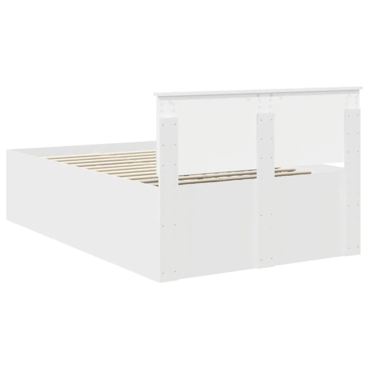White Bed Frame with Headboard 135 x 190 cm