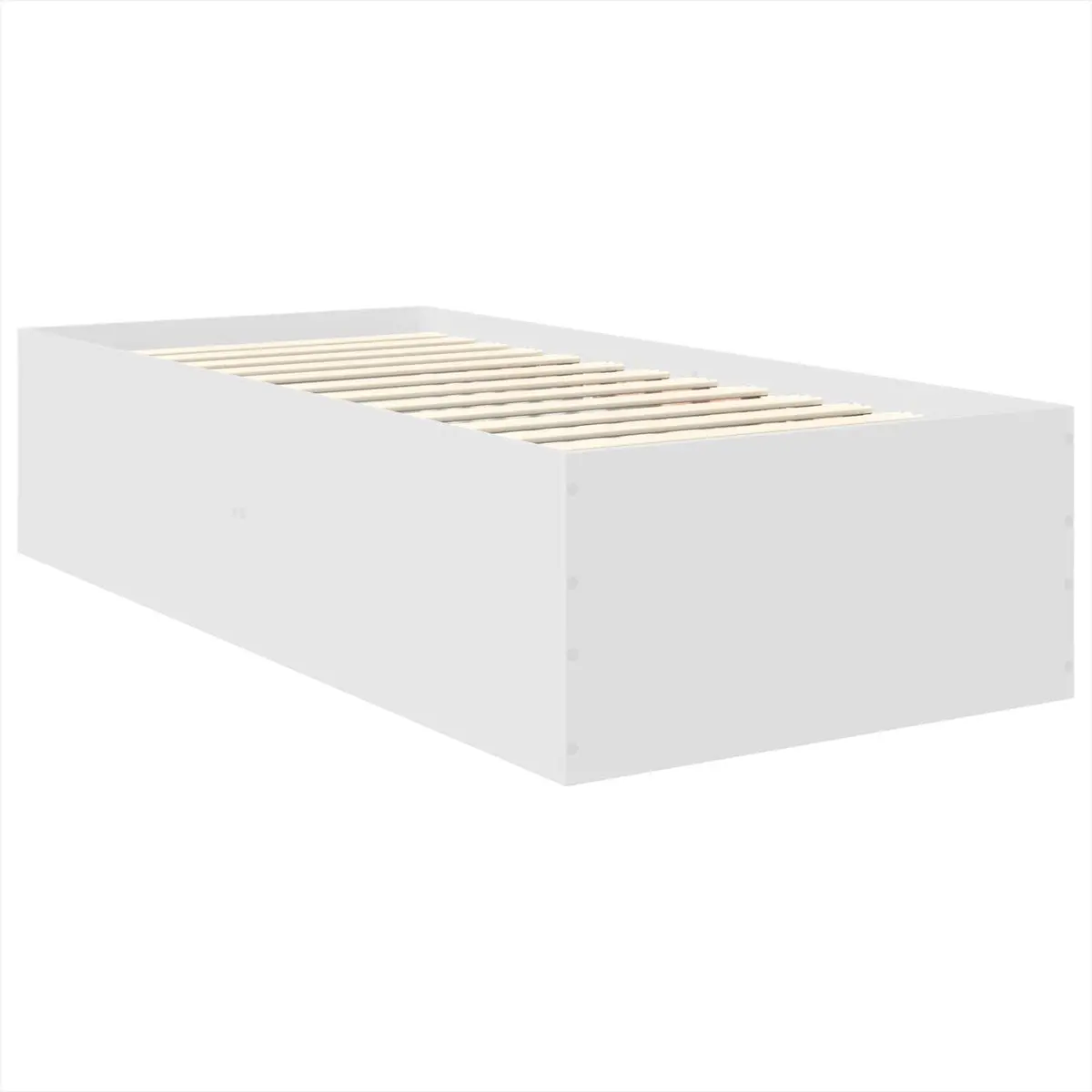 Bed Frame with Headboard White 90 x 190 cm Modern Bedroom Engineered Wood