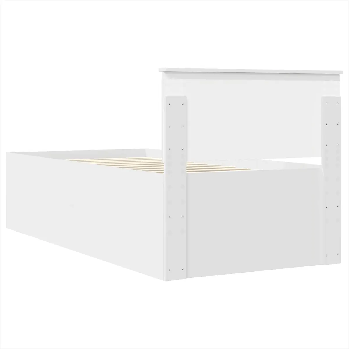 Bed Frame with Headboard White 90 x 190 cm Modern Bedroom Engineered Wood