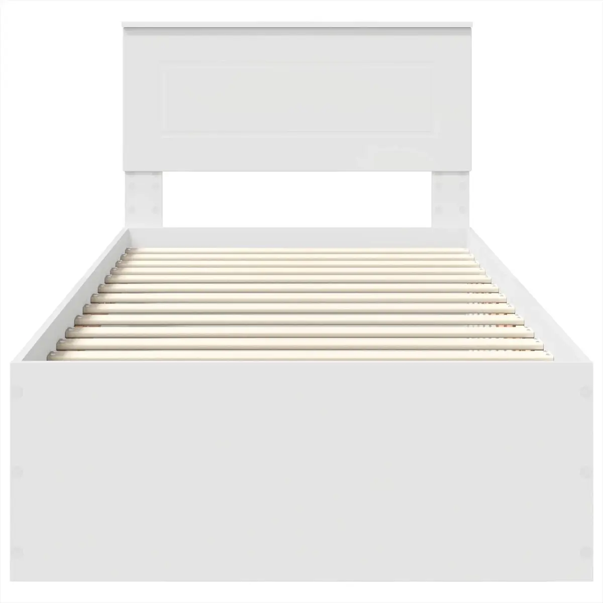 White Bed Frame with Headboard 90 x 190 cm