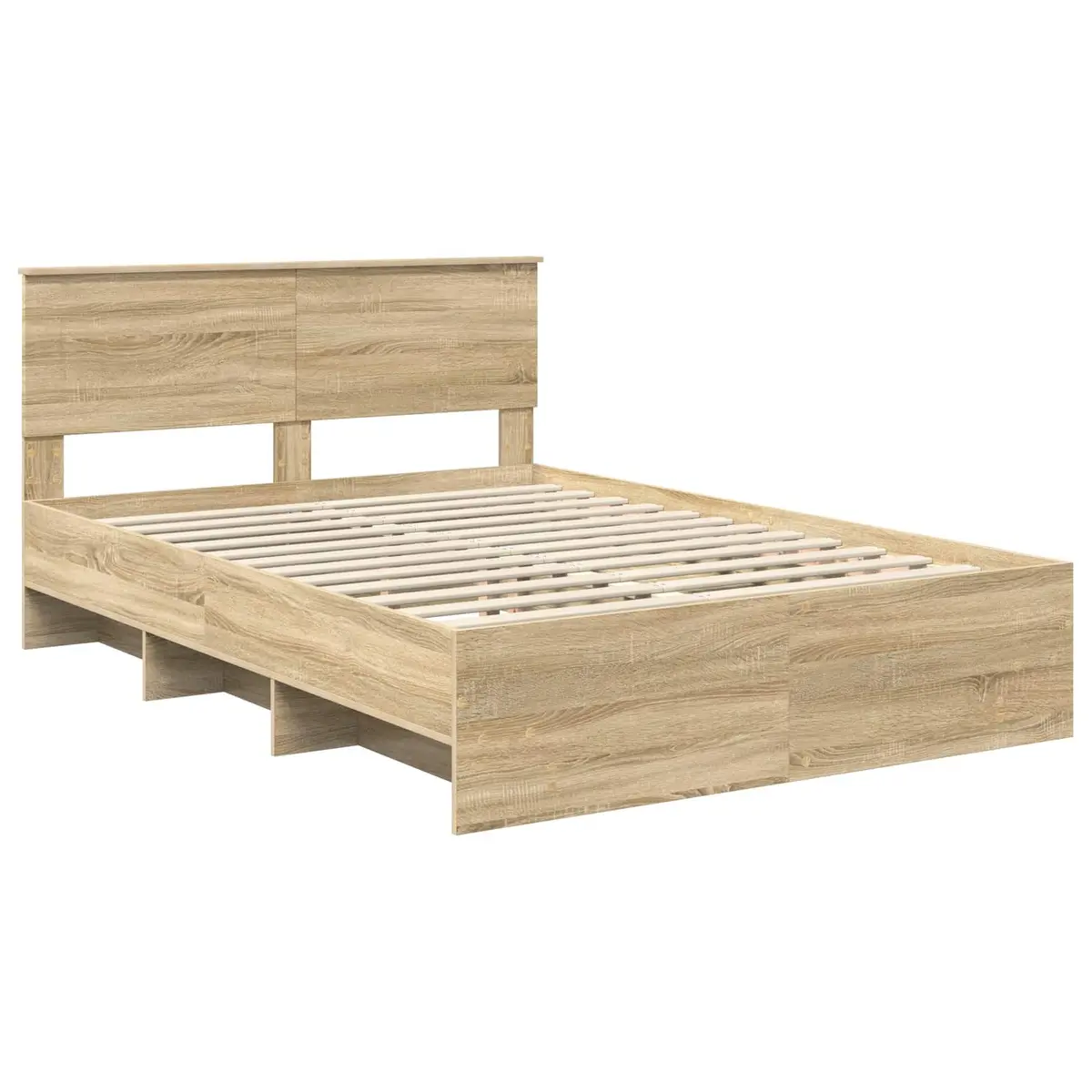 Bed Frame 150 x 200 cm in Brown with Headboard
