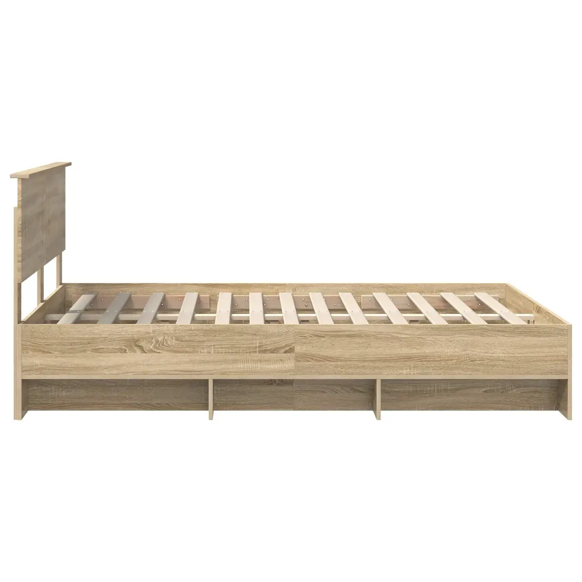Bed Frame 150 x 200 cm in Brown with Headboard