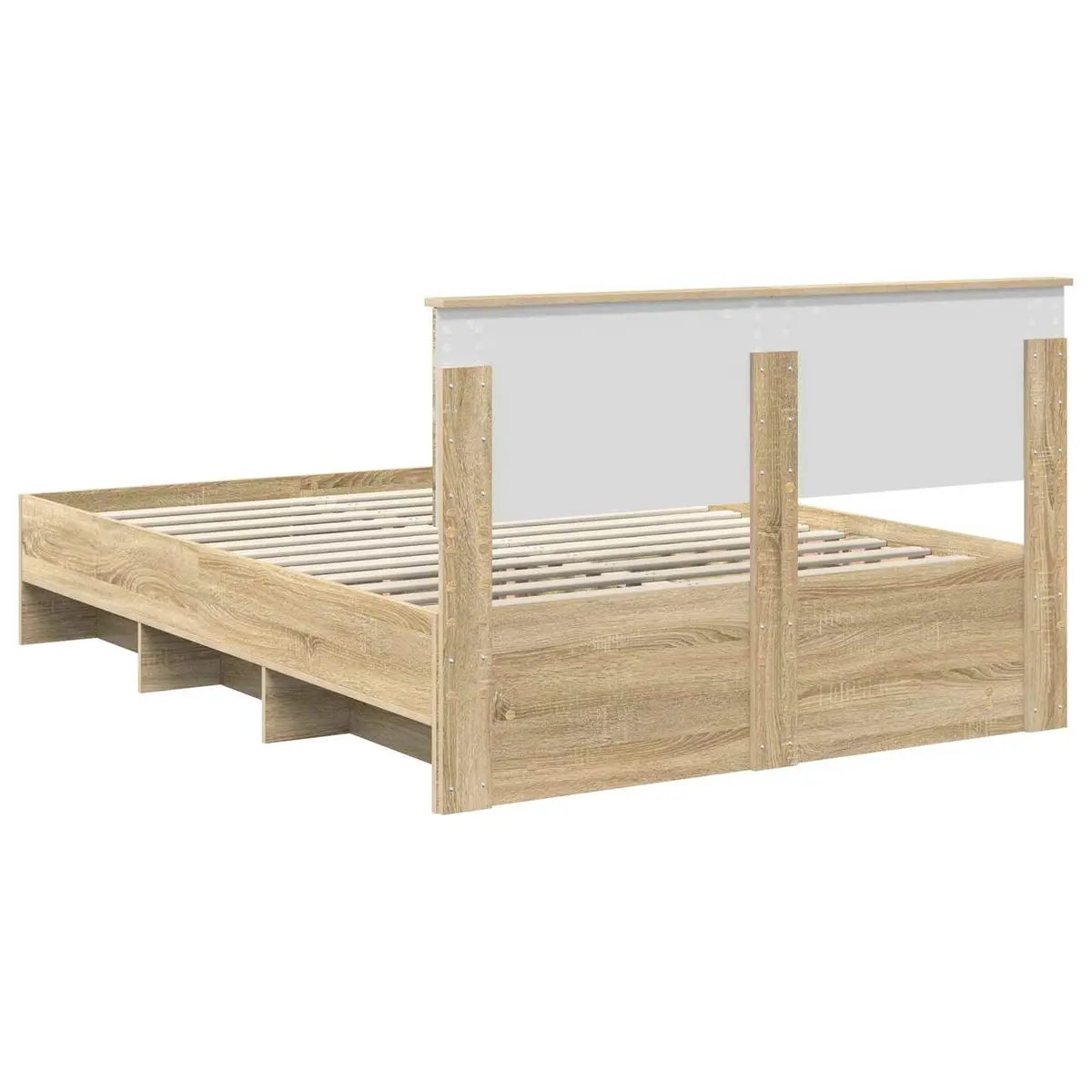 Bed Frame 150 x 200 cm in Brown with Headboard