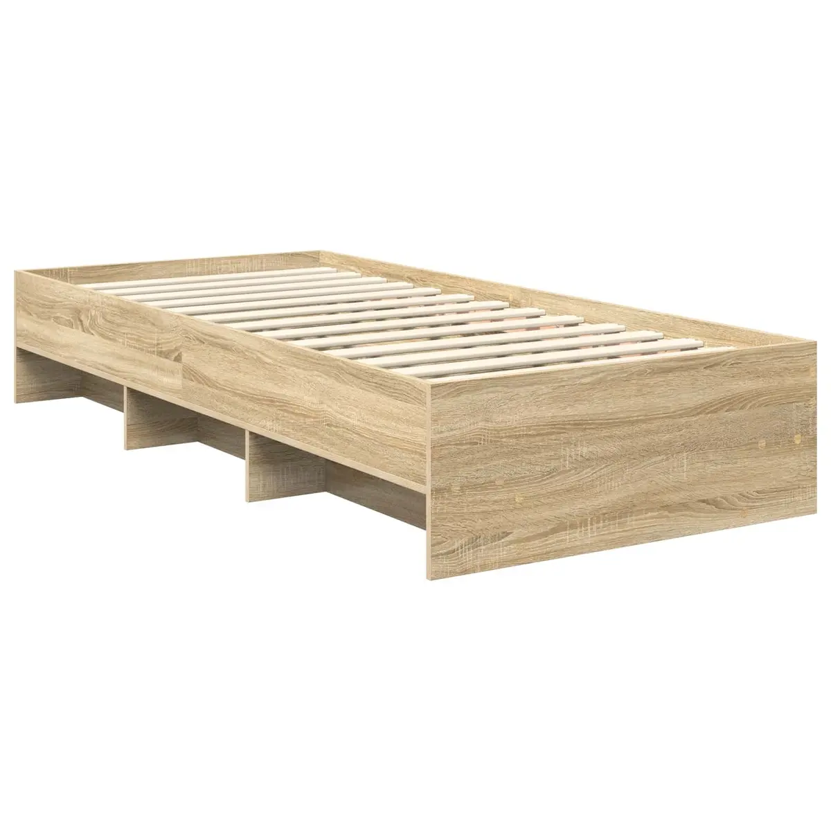 Bed Frame with Headboard Brown 90 x 200 cm Engineered Wood Modern Bedroom