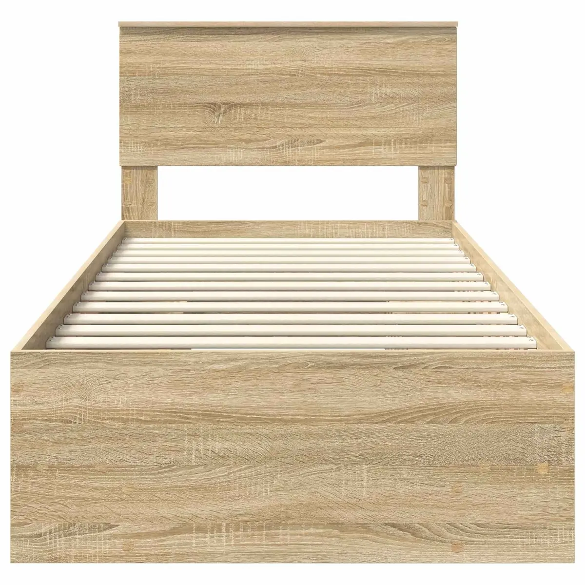 Bed Frame with Headboard Brown 90 x 200 cm Engineered Wood Modern Bedroom