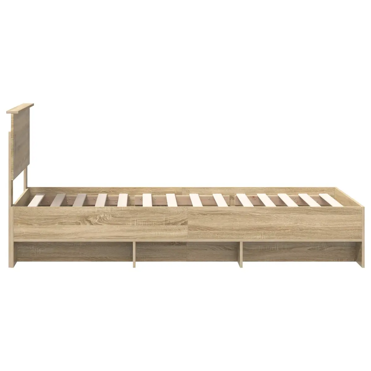Bed Frame with Headboard Brown 90 x 200 cm Engineered Wood Modern Bedroom