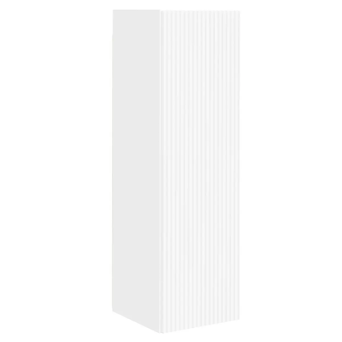 TV Wall Cabinet Set White Wall-Mounted 4 Piece Engineered Wood Storage Entertainment Unit