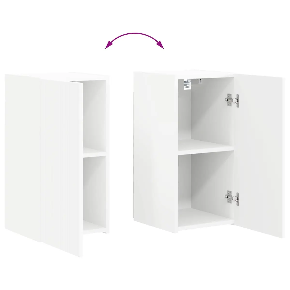 TV Cabinet Set White Modern 6 Piece Engineered Wood Composite with Shelves Drawers LED Lights