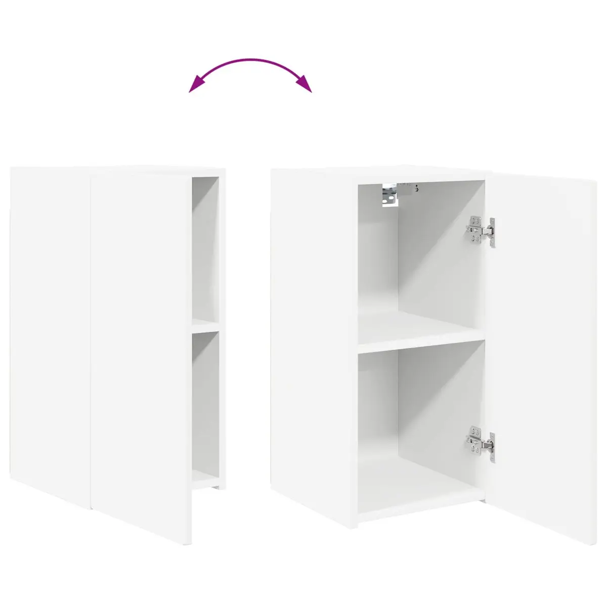 TV Cabinet Set Modern White 8 Piece Engineered Wood Entertainment Storage Furniture