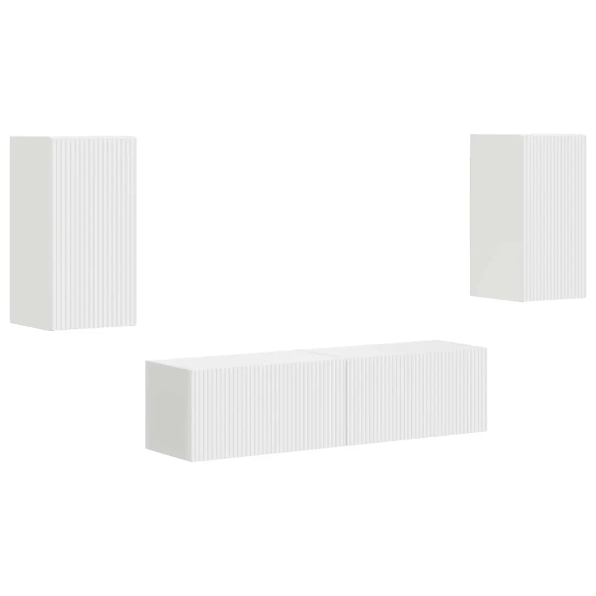White 4-Piece TV Cabinet Set for Entertainment