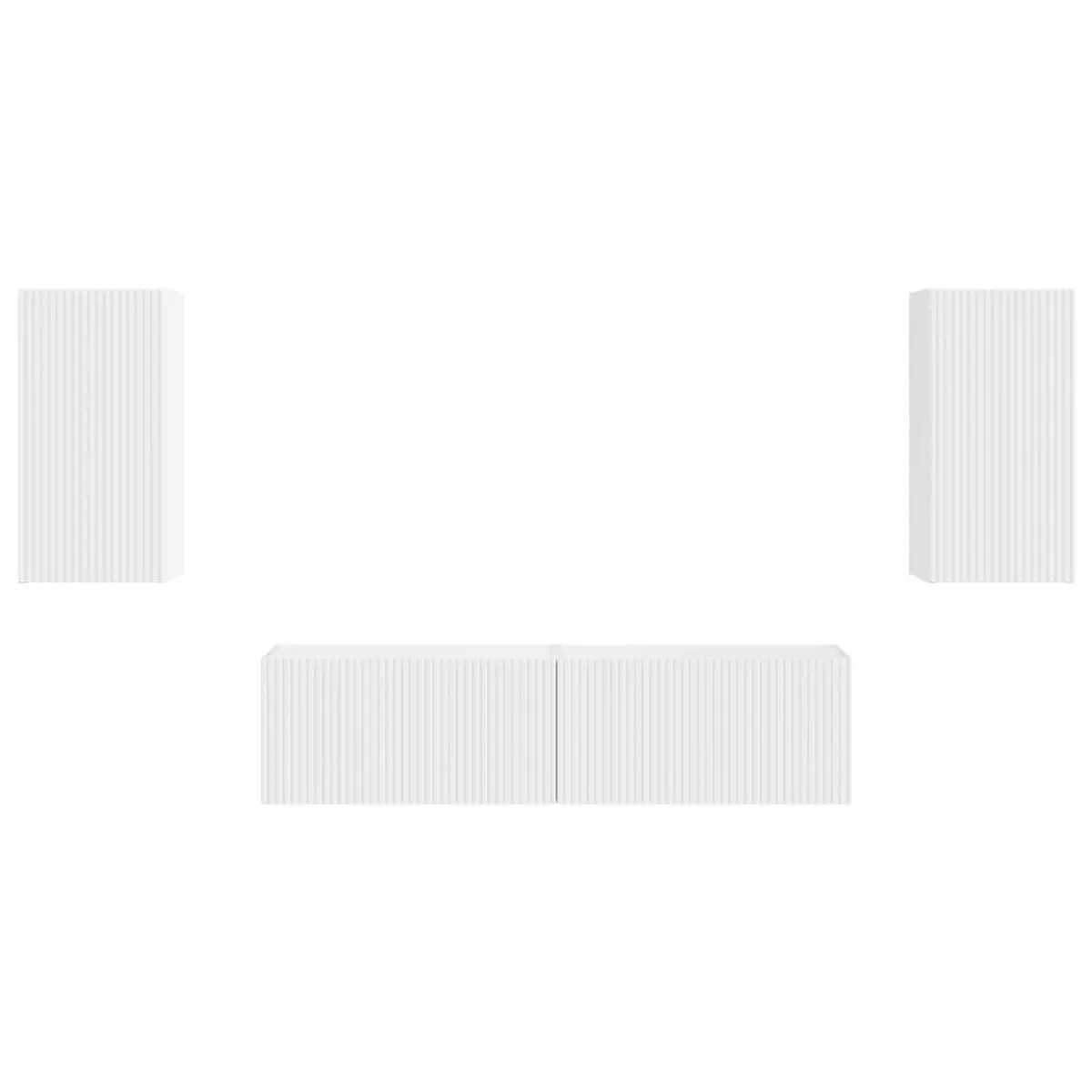 White 4-Piece TV Cabinet Set for Entertainment