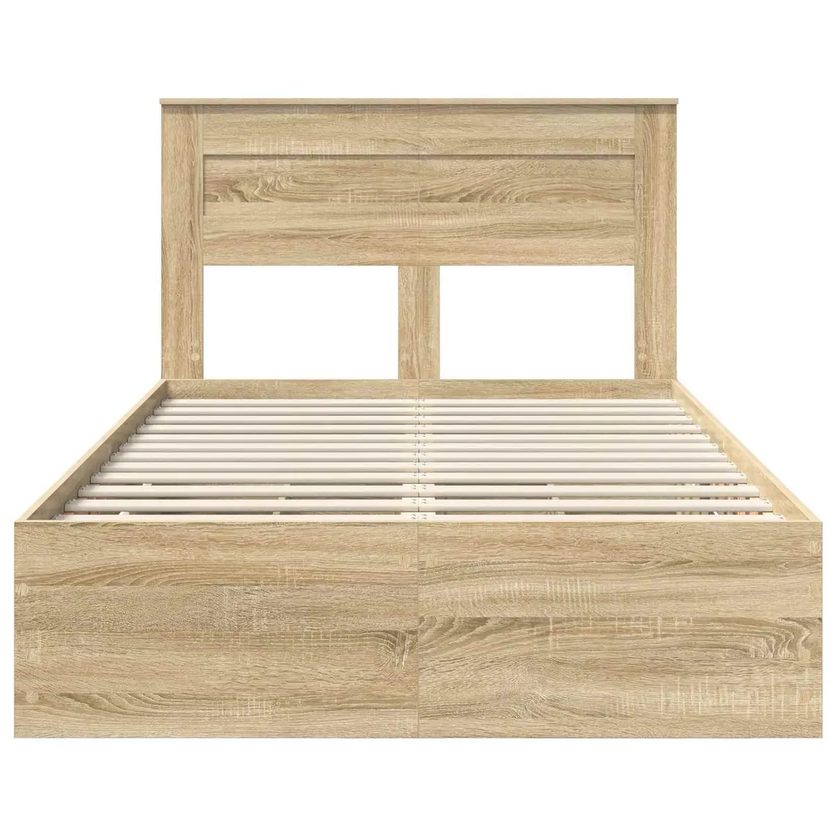 Bed Frame with Storage Drawer Sonoma Oak Brown 135 x 190 cm Engineered Wood