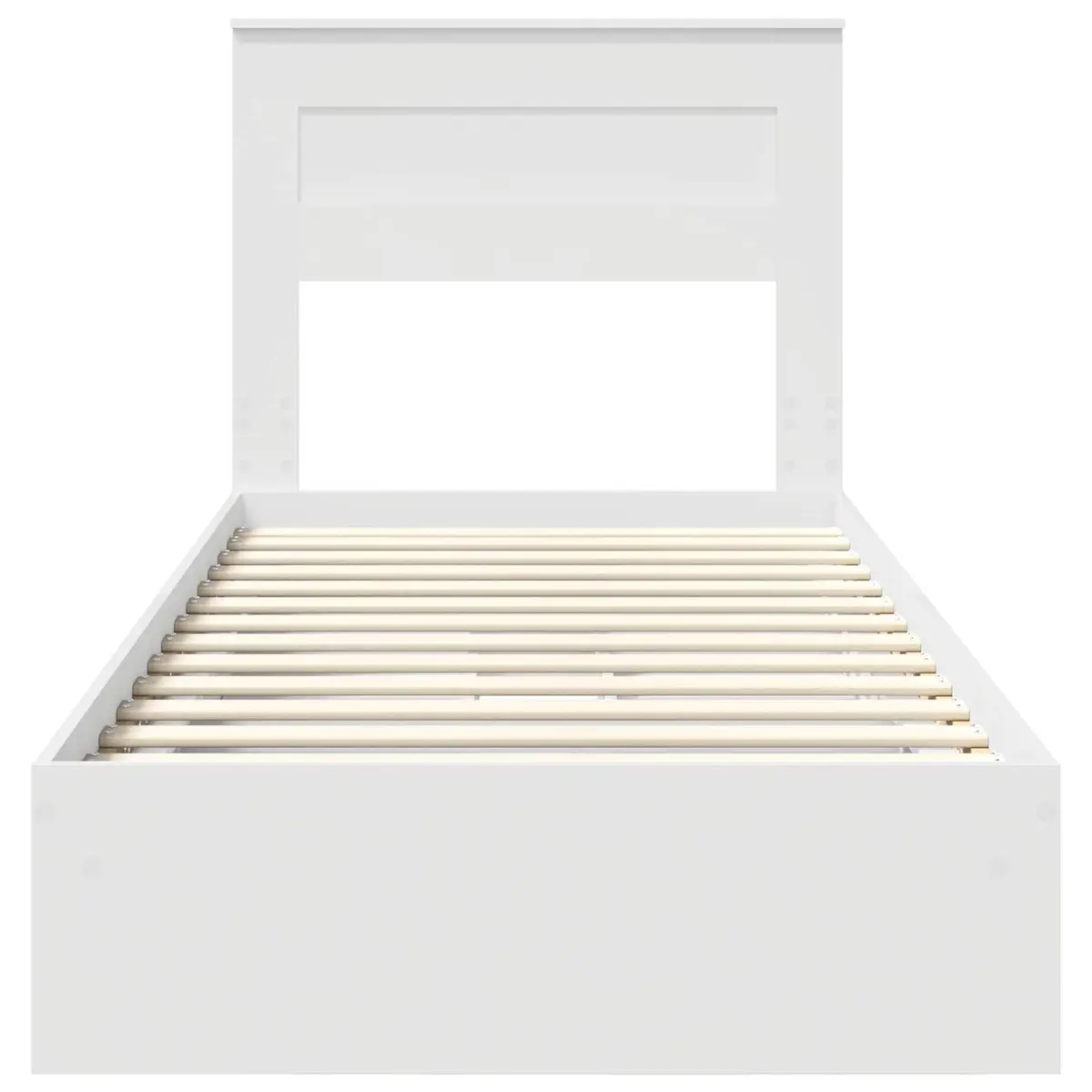 Storage Bed Frame White 90 x 190 cm Engineered Wood Platform with Drawer