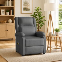 Electric Massage Chair in Grey with Reclining Functions