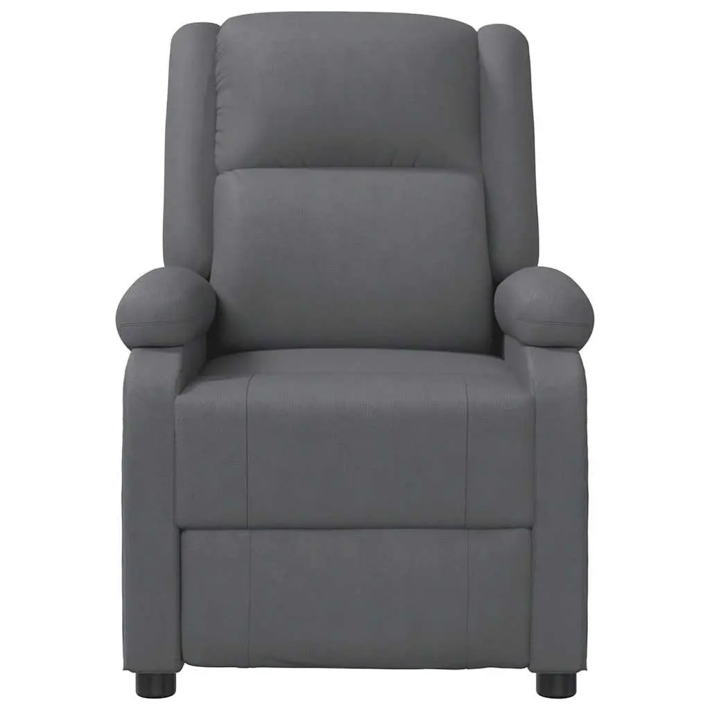 Electric Massage Chair Grey Reclining Faux Leather 3 Positions Manual Vibration