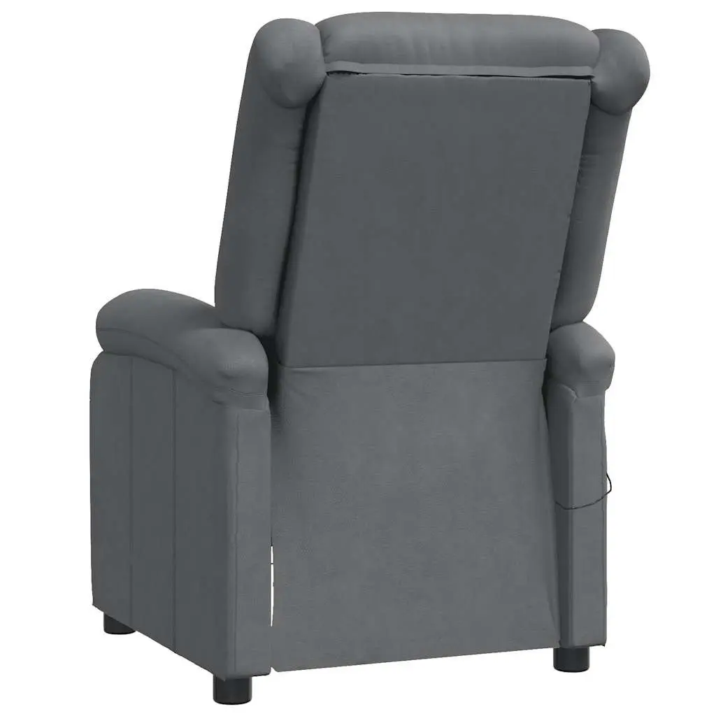Electric Massage Chair Grey Reclining Faux Leather 3 Positions Manual Vibration