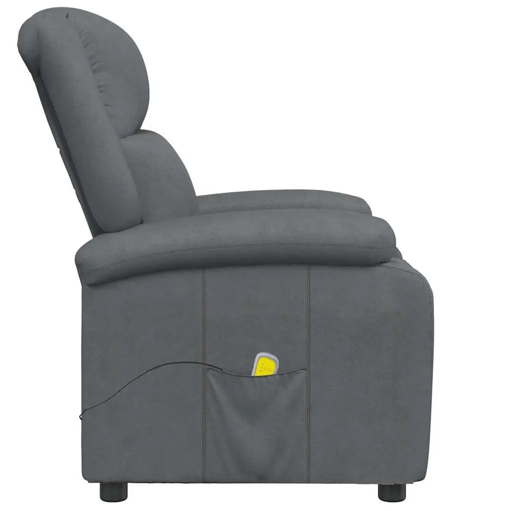 Electric Massage Chair Grey Reclining Faux Leather 3 Positions Manual Vibration