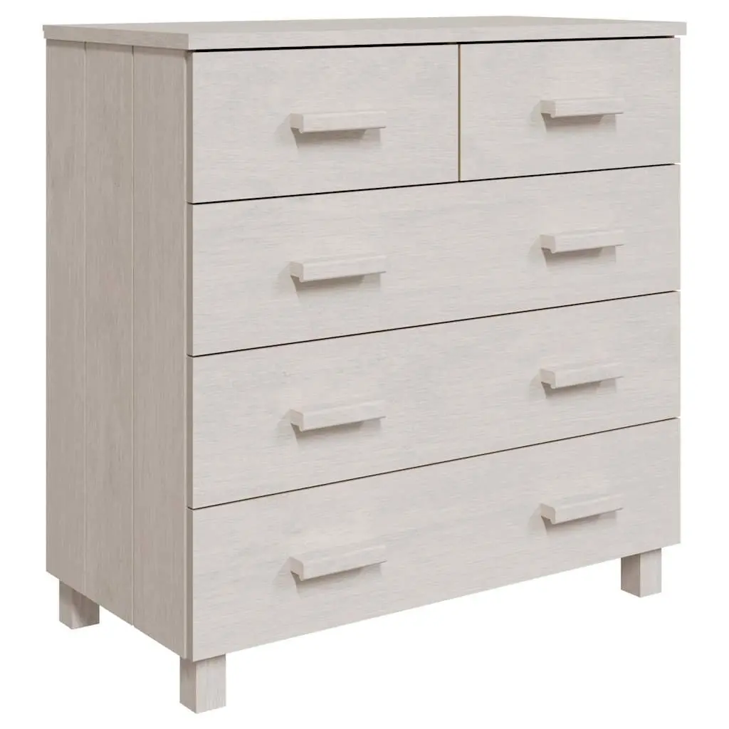 White Sideboard Buffet 79x40x80 cm Solid Pine Wood Drawer Cabinet Highboard