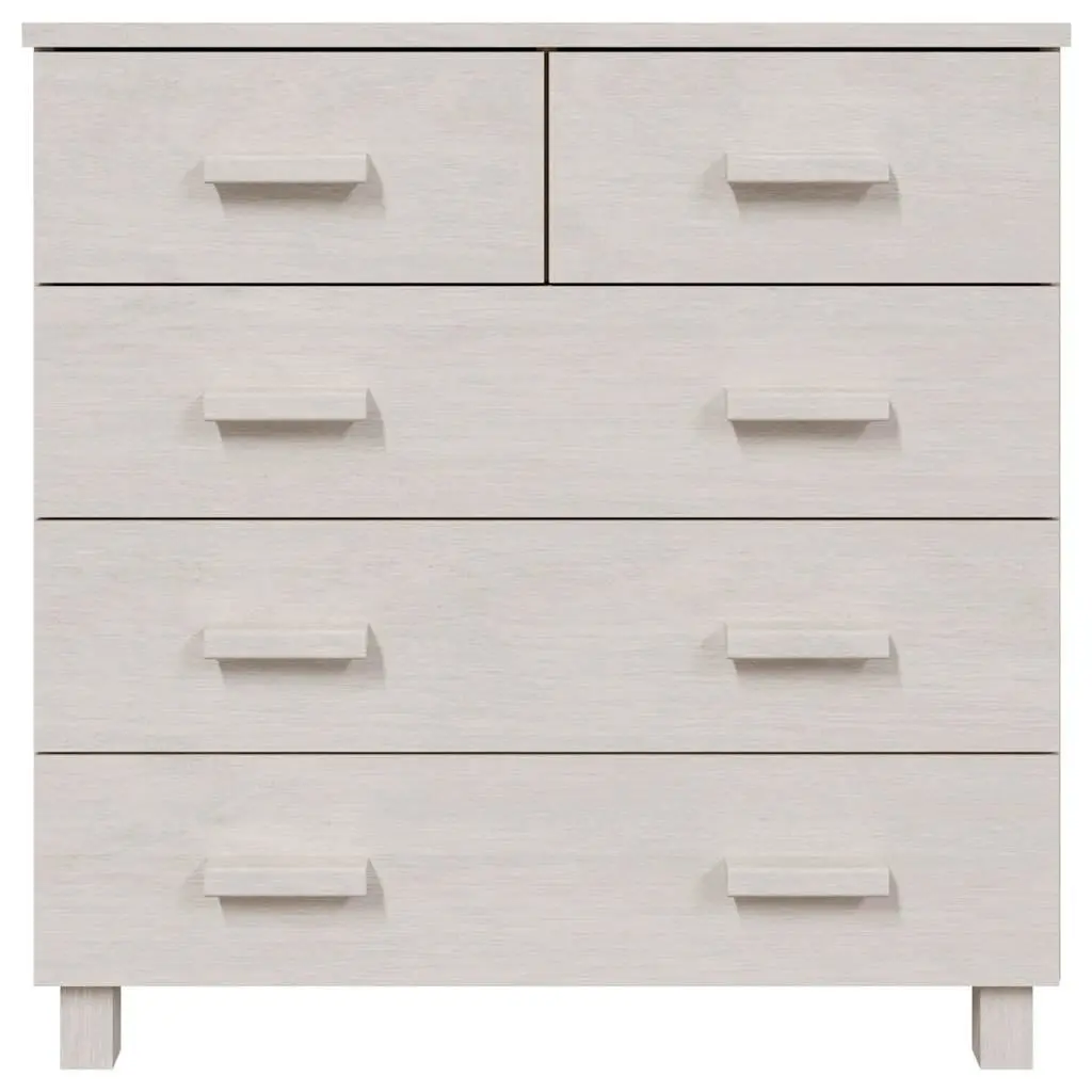 White Sideboard Buffet 79x40x80 cm Solid Pine Wood Drawer Cabinet Highboard
