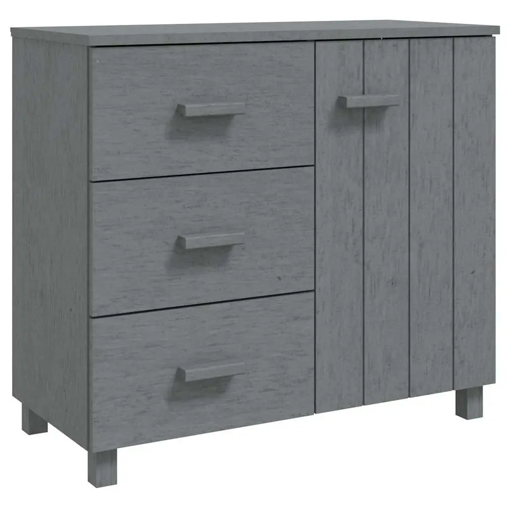 Grey Solid Pinewood Sideboard with Door and Drawers