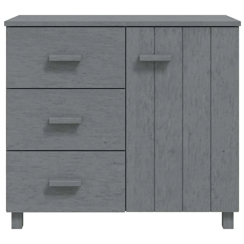 Grey Solid Pinewood Sideboard with Door and Drawers