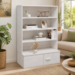 Solid Pine Highboard Top Sideboard Cabinet Storage 90x30x100cm