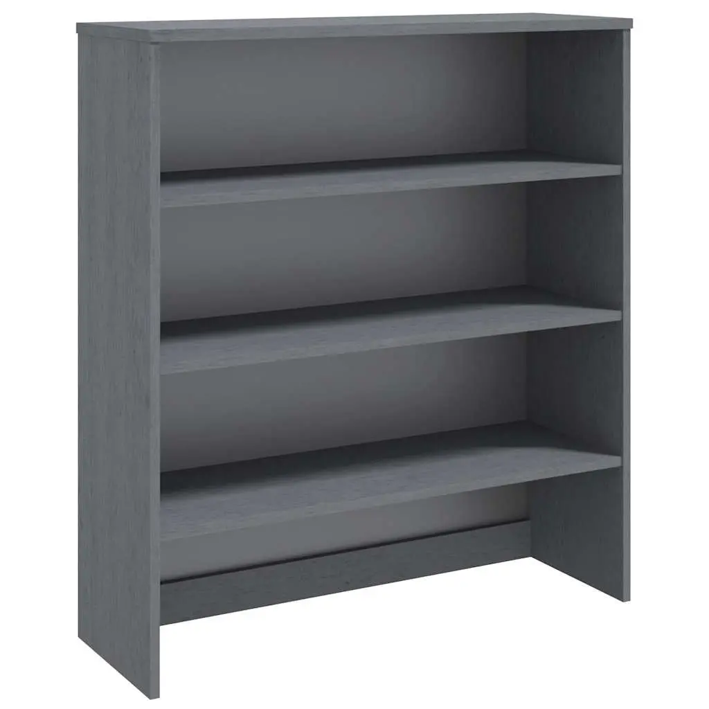 Sideboard Cabinet Topper Solid Pine Wood Dark Grey 90x30x100cm