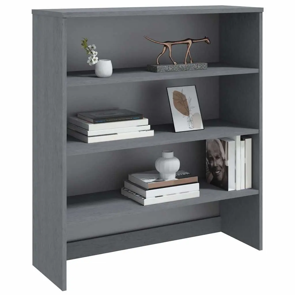 Sideboard Cabinet Topper Solid Pine Wood Dark Grey 90x30x100cm