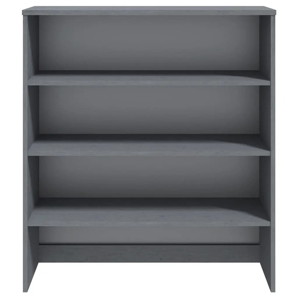 Sideboard Cabinet Topper Solid Pine Wood Dark Grey 90x30x100cm