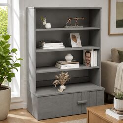 Solid Pinewood Highboard Top Sideboard in Grey