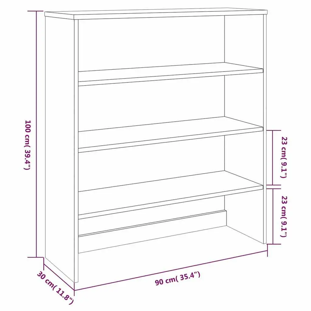 Highboard Top Sideboard Cabinet Topper 90x30x100cm Light Grey Storage Shelves