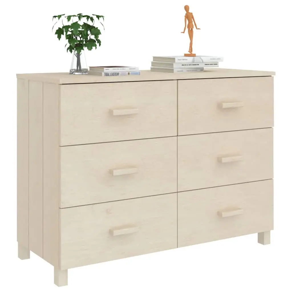 Honey Brown Wooden Sideboard Buffet Cabinet