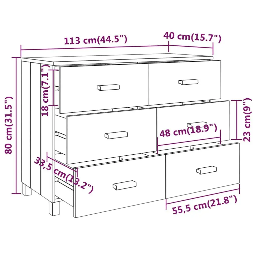 Honey Brown Wooden Sideboard Buffet Cabinet