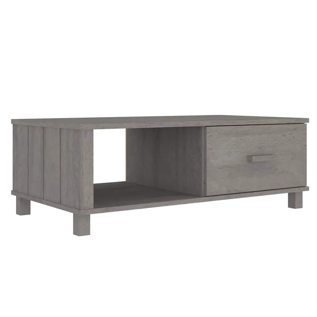Grey Wooden Coffee Table with Storage Drawer