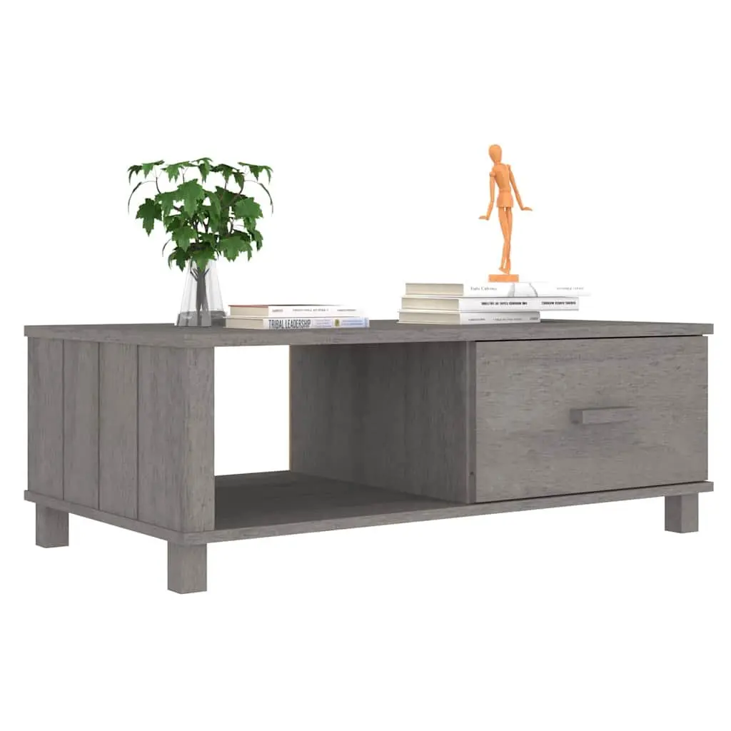 Grey Wooden Coffee Table with Storage Drawer