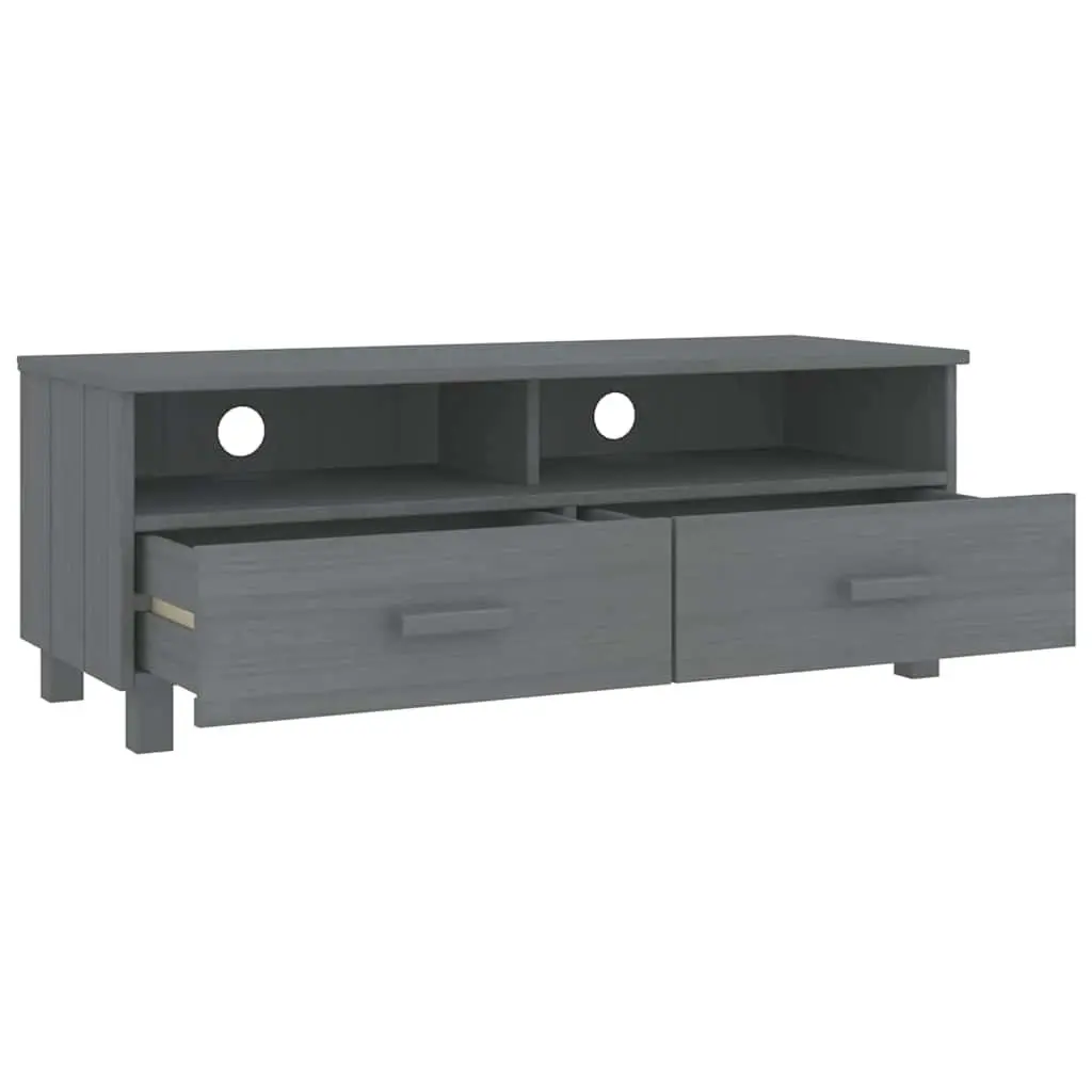 Grey Wooden TV Cabinet with Sliding Drawers